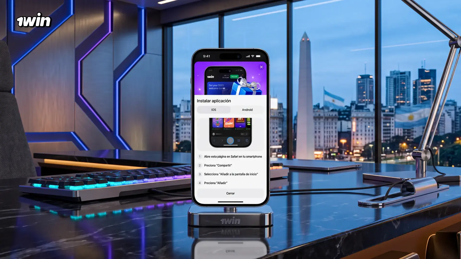1win app en Argentina: instalación del APK, PWA y bono por descargar